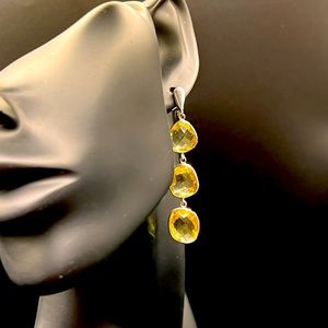 Silver Lemon Quartz Earrings
